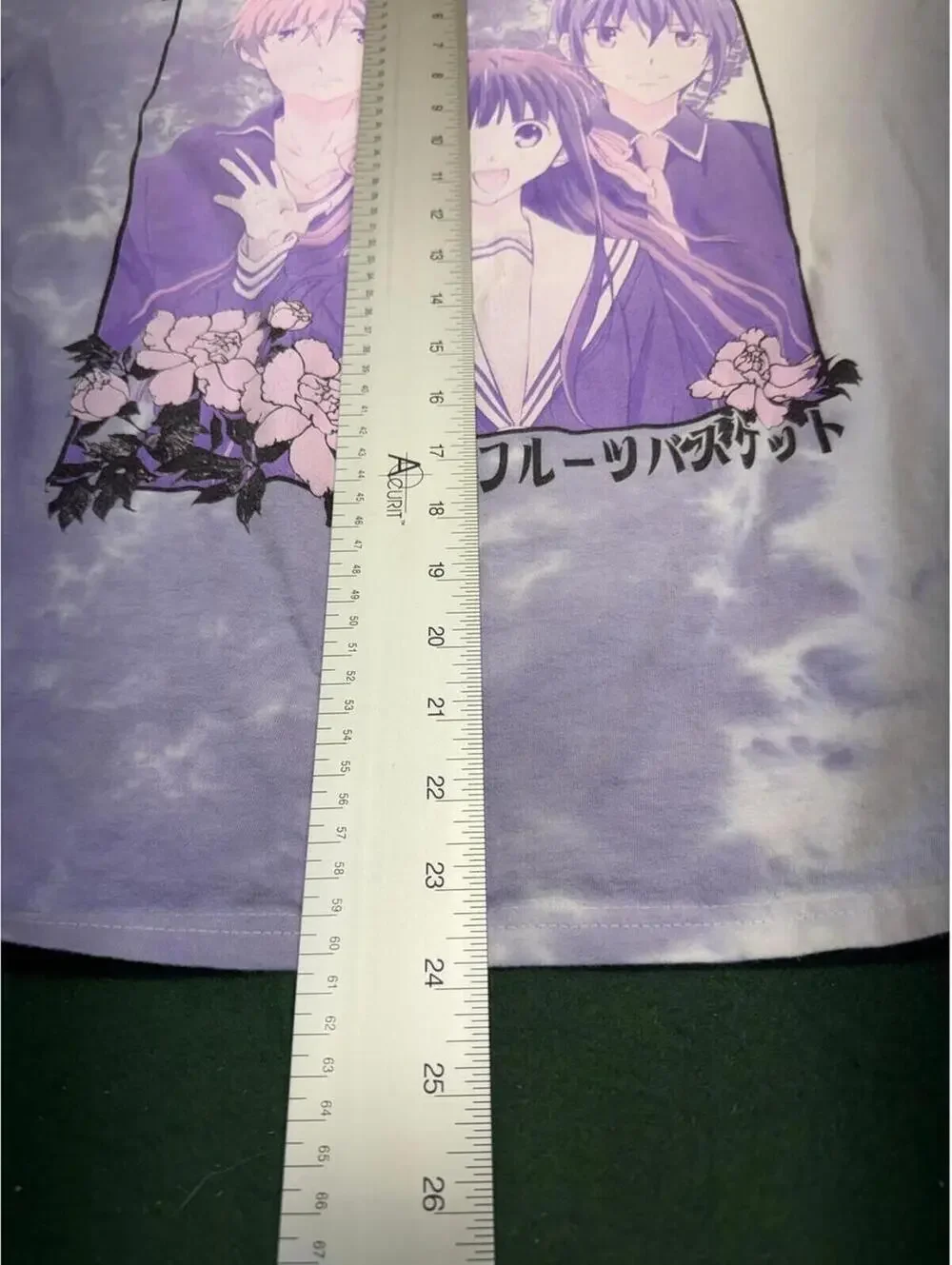 Fruits BasketShirt Unisex L Crunchyroll Tie Dye Anime Graphic Purple White Tee
